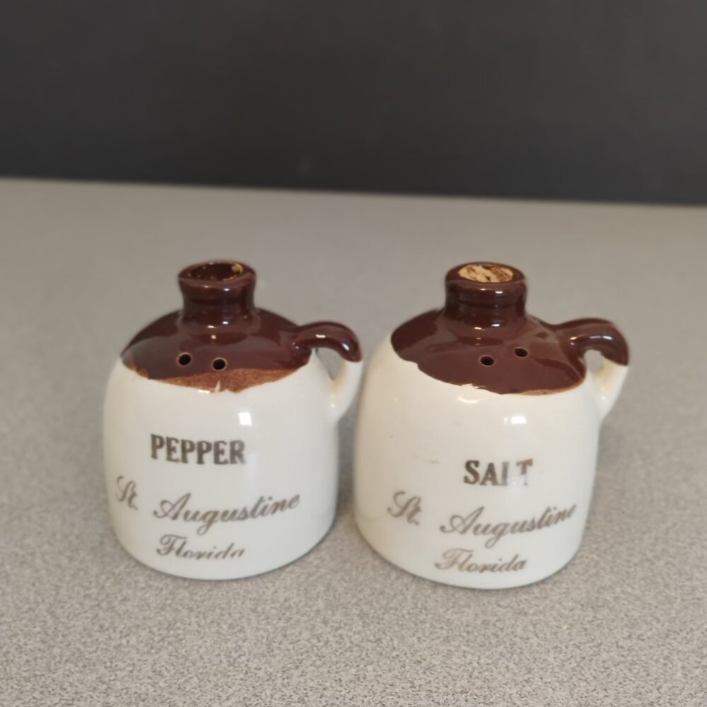 PCA Ceramic Jug Design Salt and Pepper Shaker St Augustine Fl